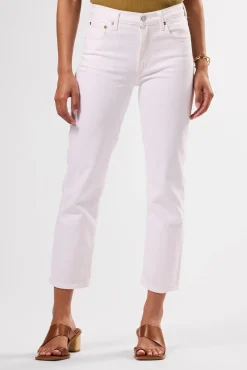 Denim|Pants^Amour Vert AGOLDE Kye Mid Rise Straight Crop SourCream