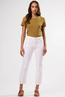 Denim|Pants^Amour Vert AGOLDE Kye Mid Rise Straight Crop SourCream
