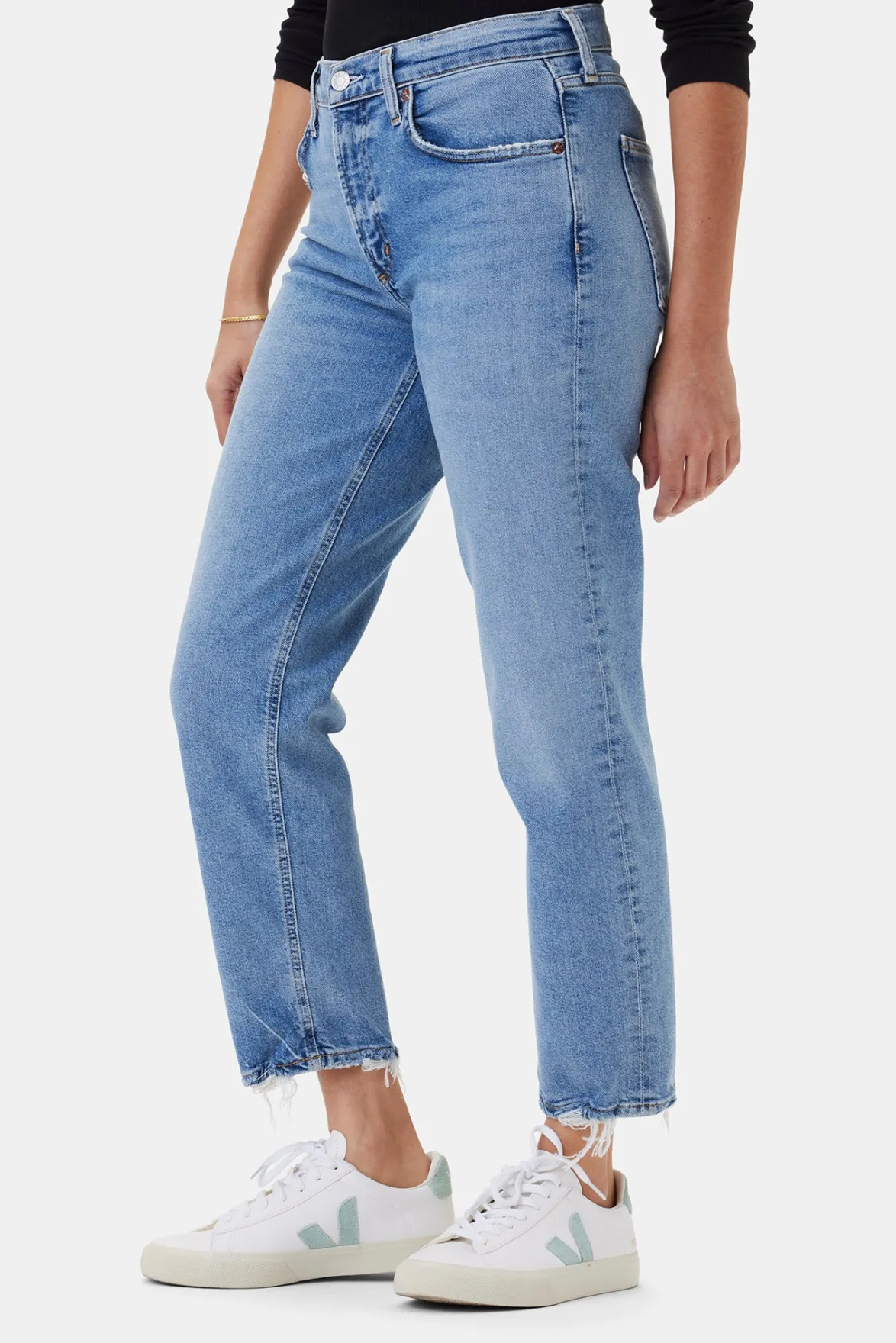 Denim|Pants^Amour Vert AGOLDE Kye Mid Rise Straight Crop Jean Forseen