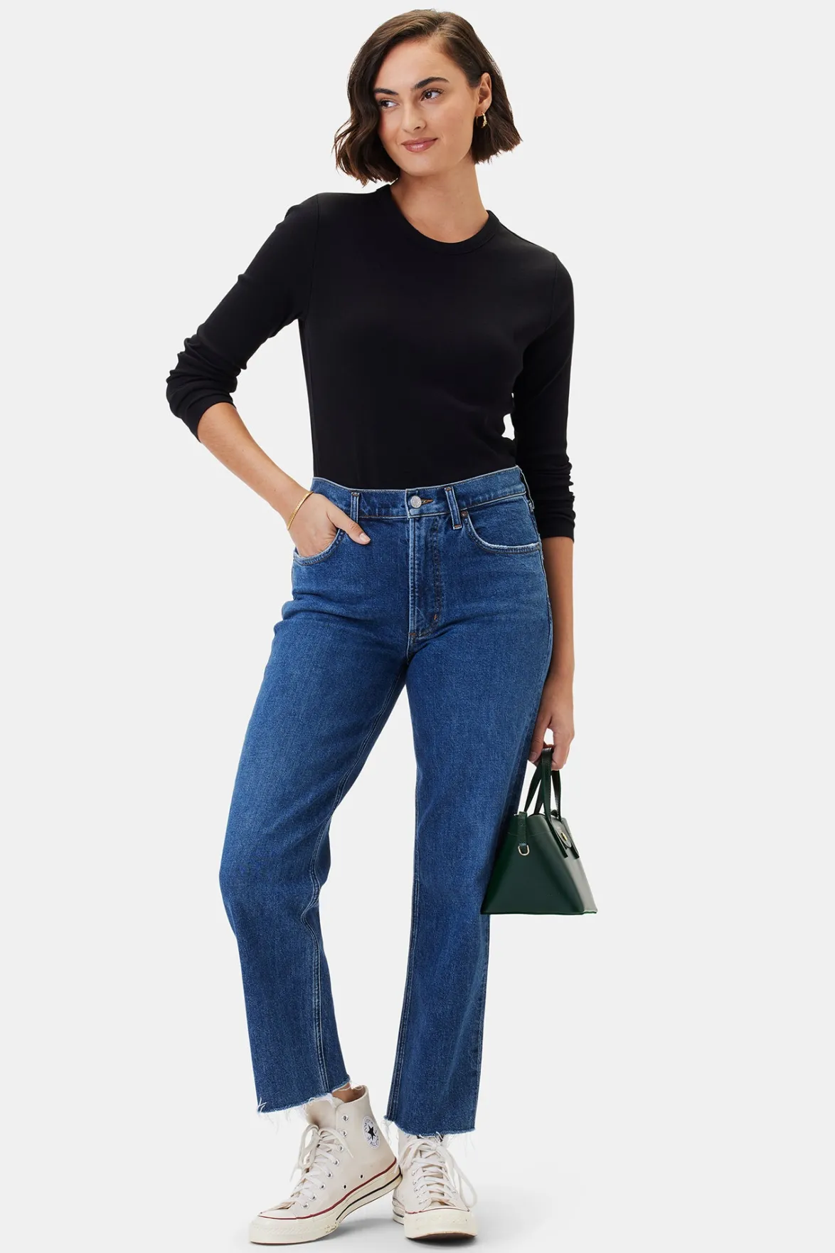 Denim|Pants^Amour Vert AGOLDE Kye Mid Rise Straight Crop Jean Mirage