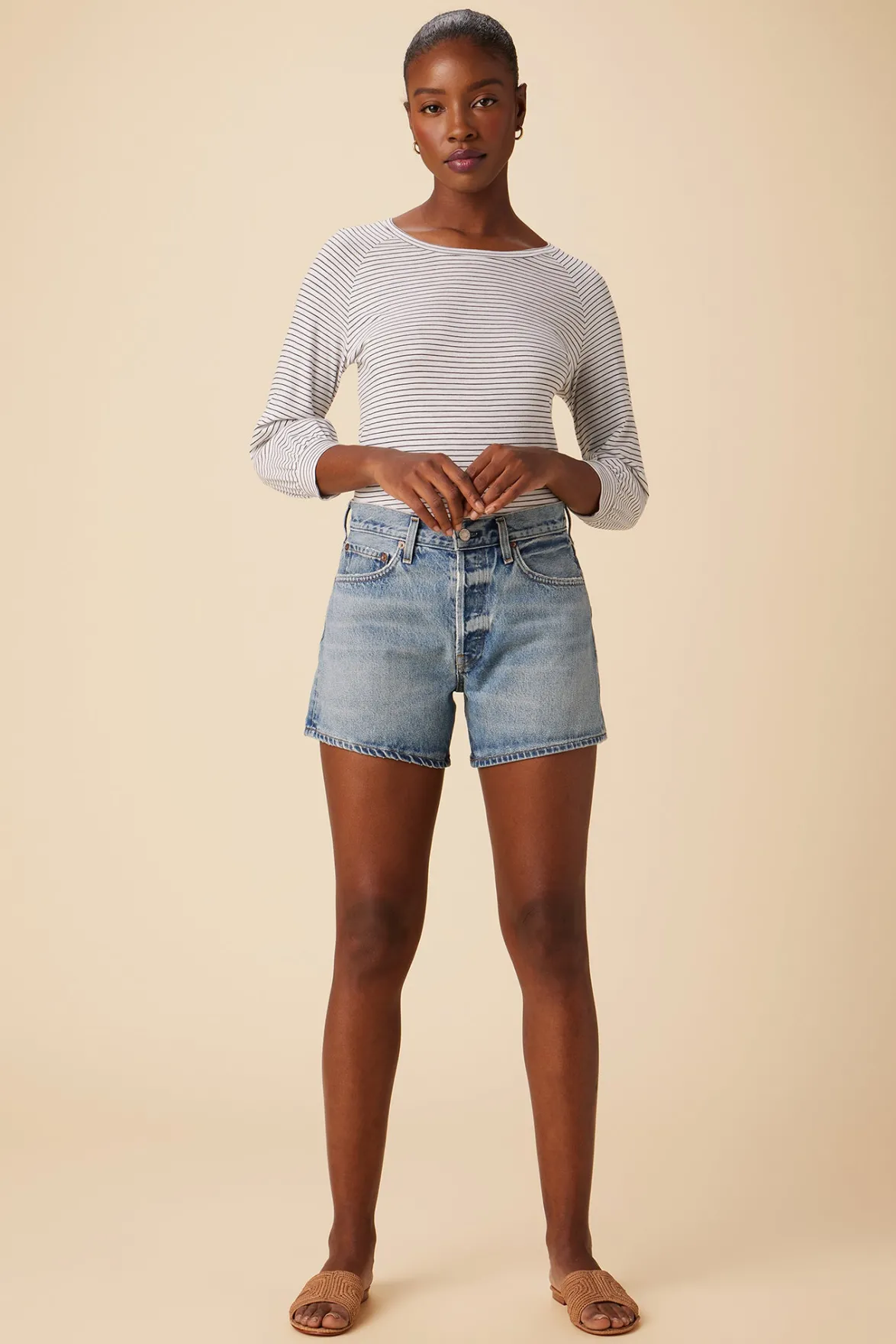 Clearance^Amour Vert AGOLDE Parker Long Denim Short Occurrence