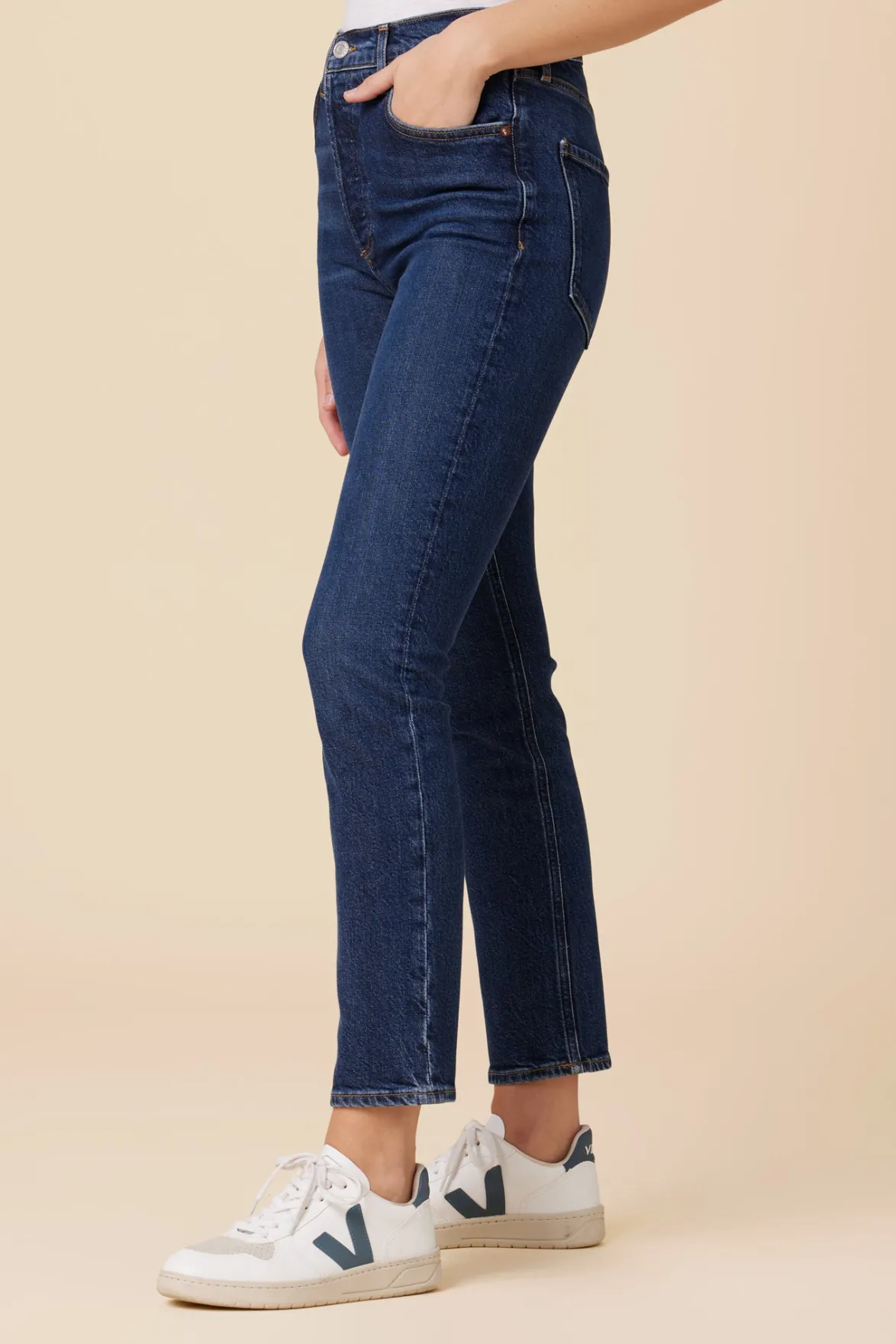 Denim|Pants^Amour Vert AGOLDE Riley Long High Rise Straight Jean Divided