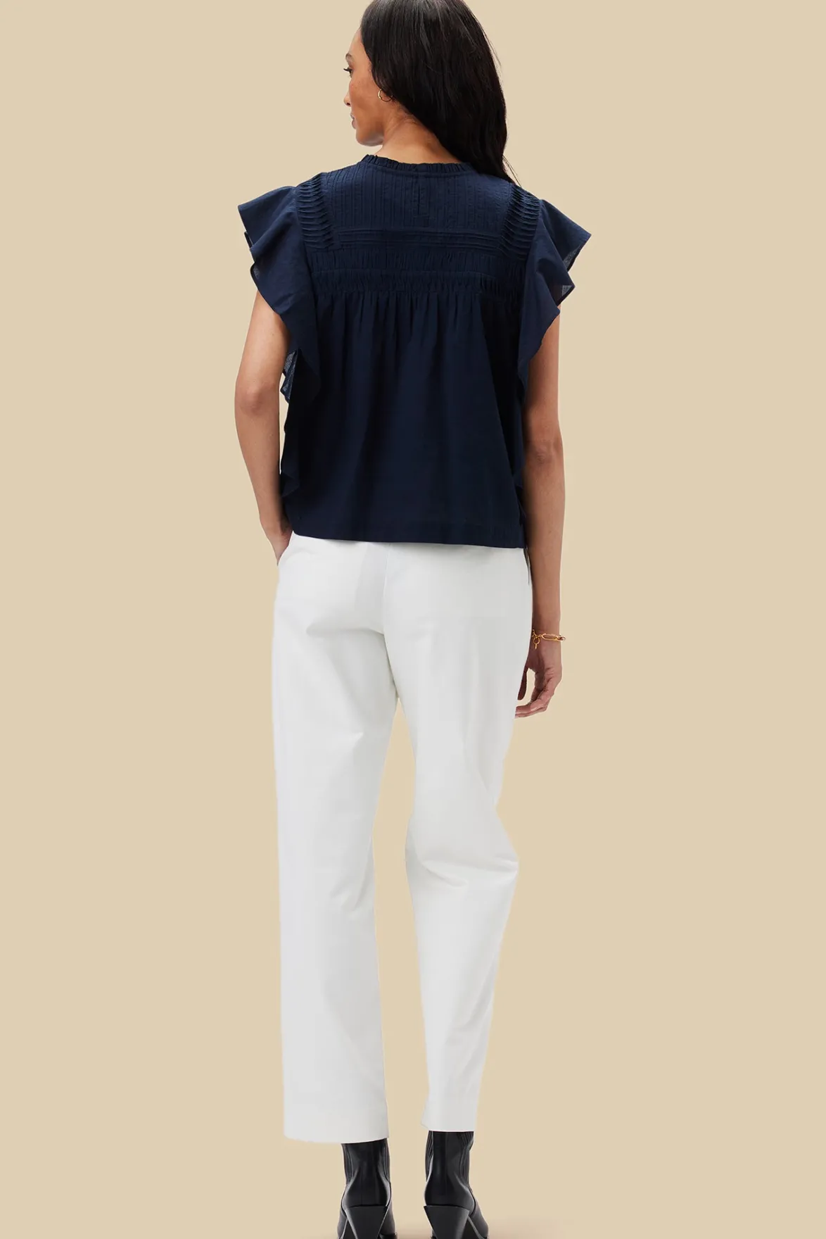Blouses & Shirts|Tops^Amour Vert Aida Organic Cotton Blouse NavyBlue