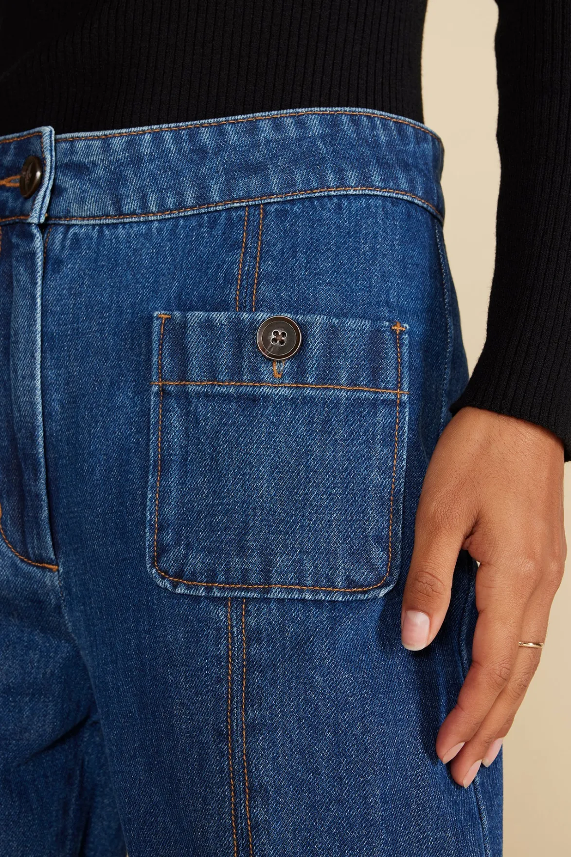 Pants|Denim^Amour Vert Alete Patch Pocket Jean IndigoBlue