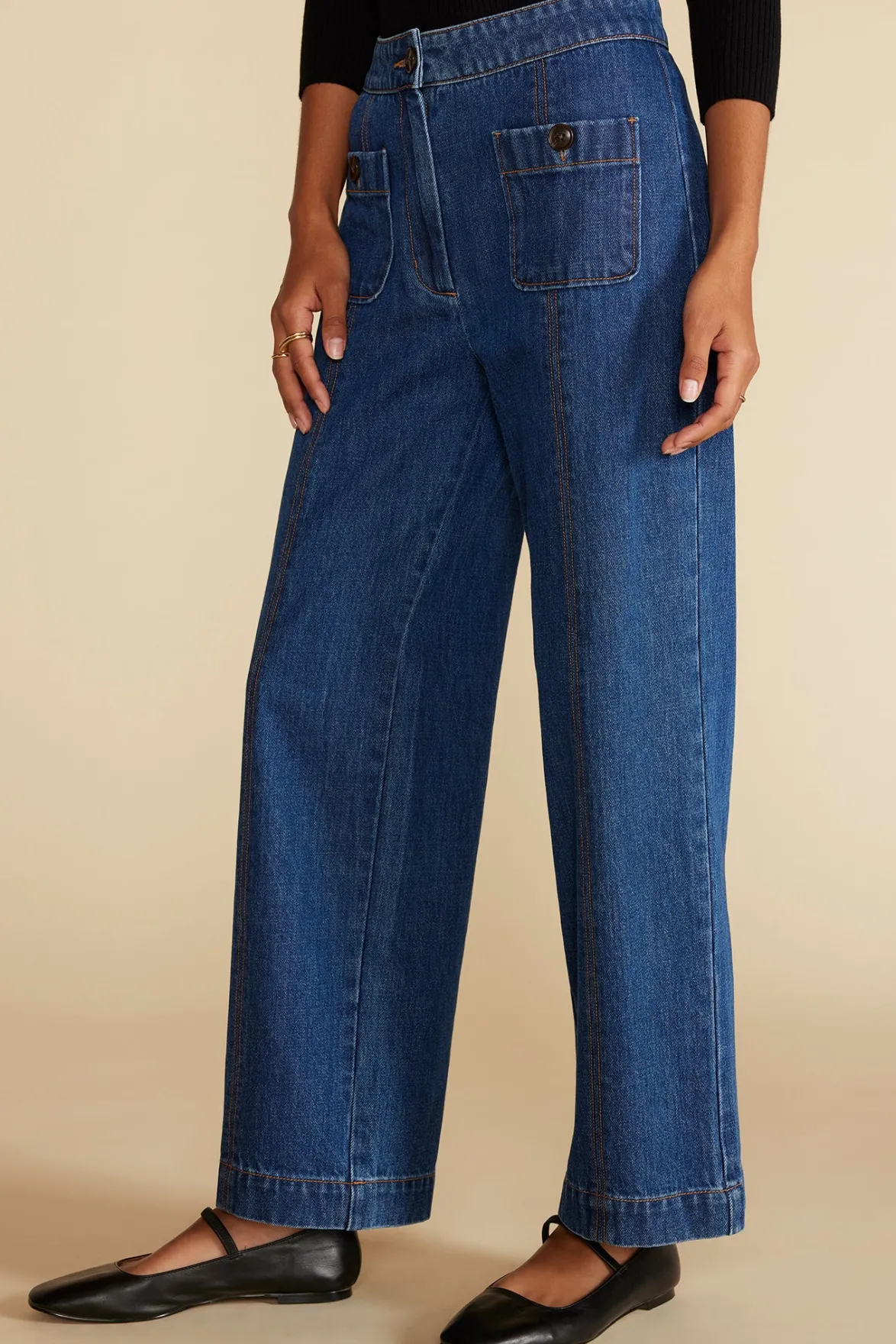 Pants|Denim^Amour Vert Alete Patch Pocket Jean IndigoBlue