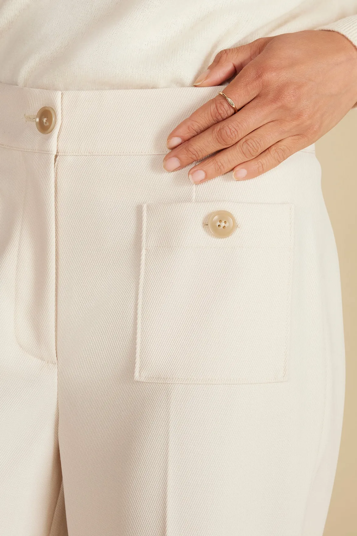 Pants|Clearance^Amour Vert Alete Patch Pocket Pant Ivory