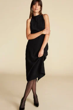 Dresses^Amour Vert Alexandrine Embroidered Crepe Sleeveless Dress Black