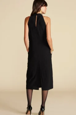 Dresses^Amour Vert Alexandrine Embroidered Crepe Sleeveless Dress Black