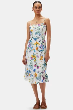 Dresses|Clearance^Amour Vert Alma Washable Silk Dress JardinIvory