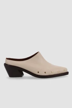 Clearance^Amour Vert Alohas Lorenzo Leather Mules Cream