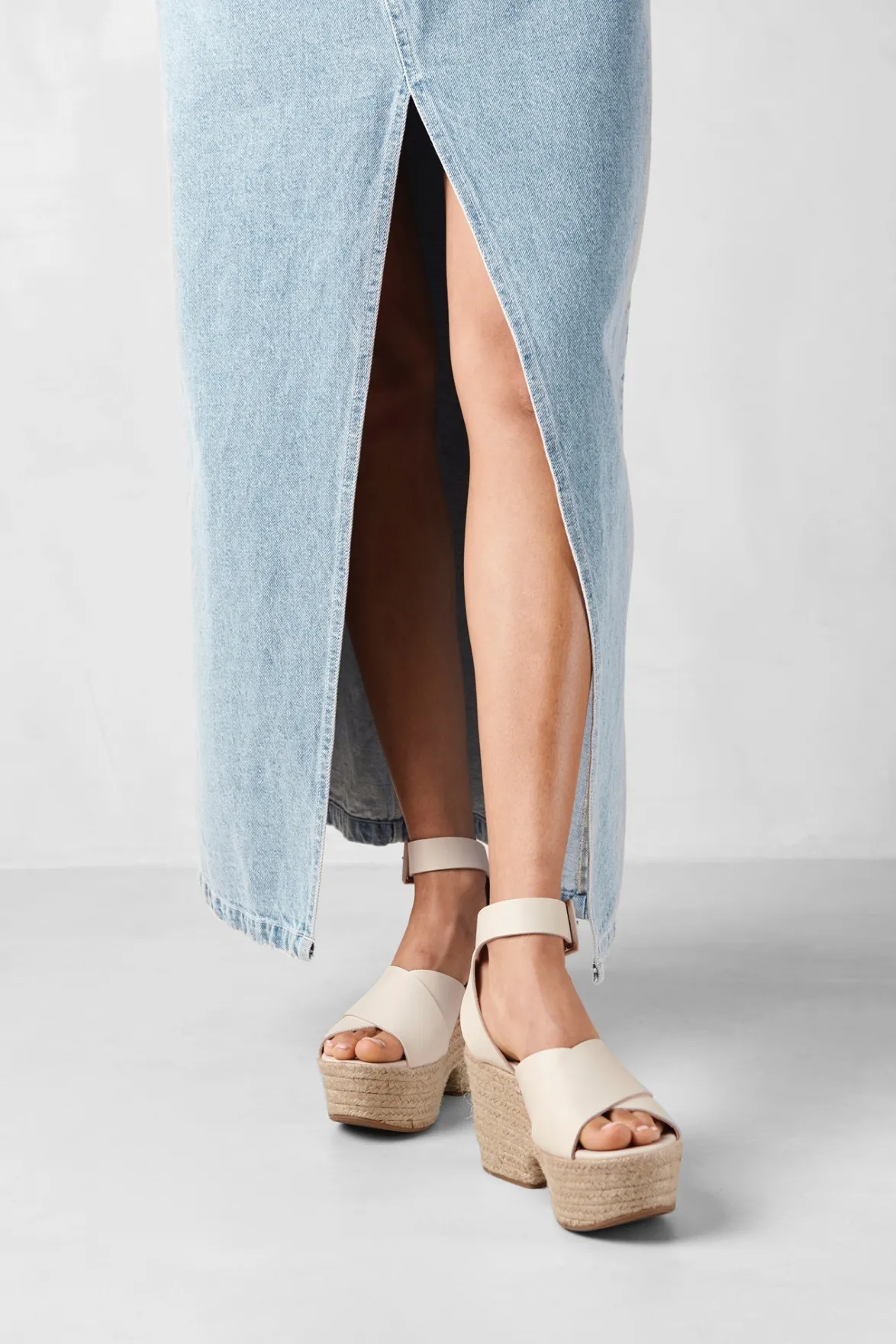 Shoes^Amour Vert Alohas Lyla Leather Espadrille Cream