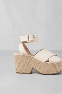 Shoes^Amour Vert Alohas Lyla Leather Espadrille Cream