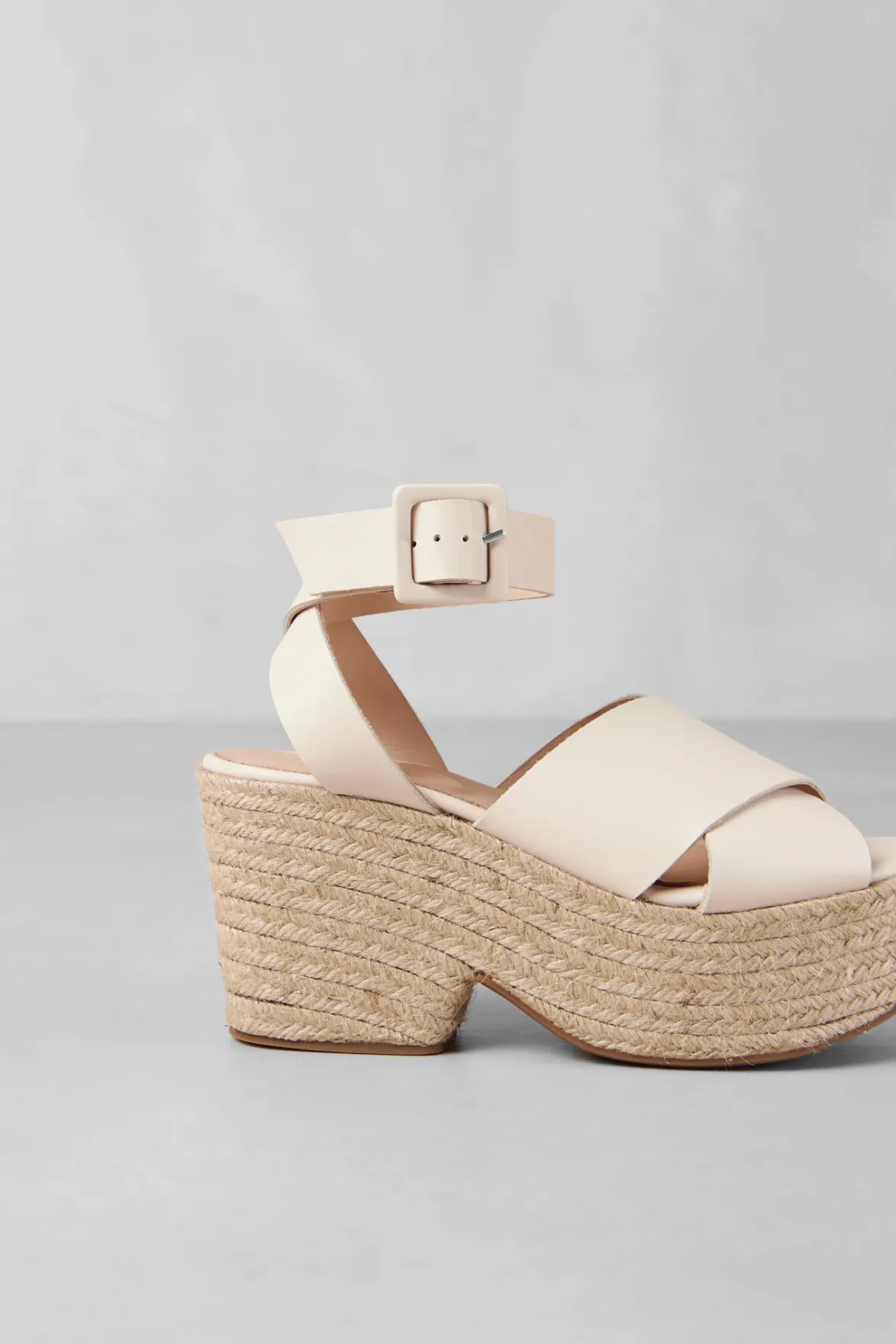 Shoes^Amour Vert Alohas Lyla Leather Espadrille Cream