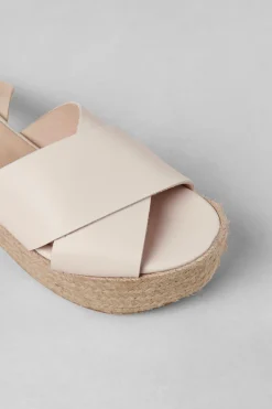 Shoes^Amour Vert Alohas Lyla Leather Espadrille Cream