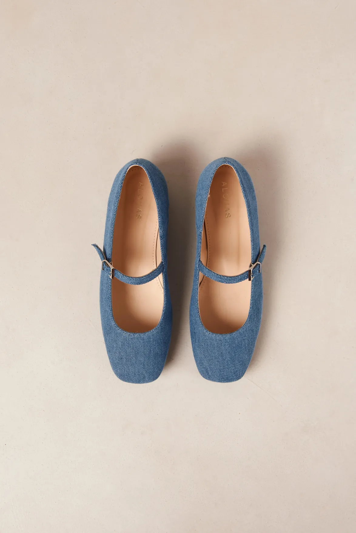 Shoes^Amour Vert Alohas Por Do Sol Leather Ballet Flats Denim