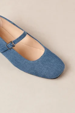 Shoes^Amour Vert Alohas Por Do Sol Leather Ballet Flats Denim
