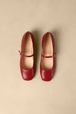 Shoes^Amour Vert Alohas Por Do Sol Leather Ballet Flats Red