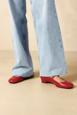 Shoes^Amour Vert Alohas Por Do Sol Leather Ballet Flats Red