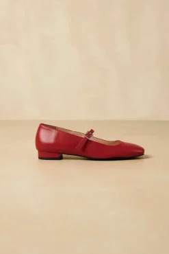 Shoes^Amour Vert Alohas Por Do Sol Leather Ballet Flats Red