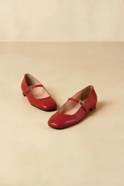 Shoes^Amour Vert Alohas Por Do Sol Leather Ballet Flats Red