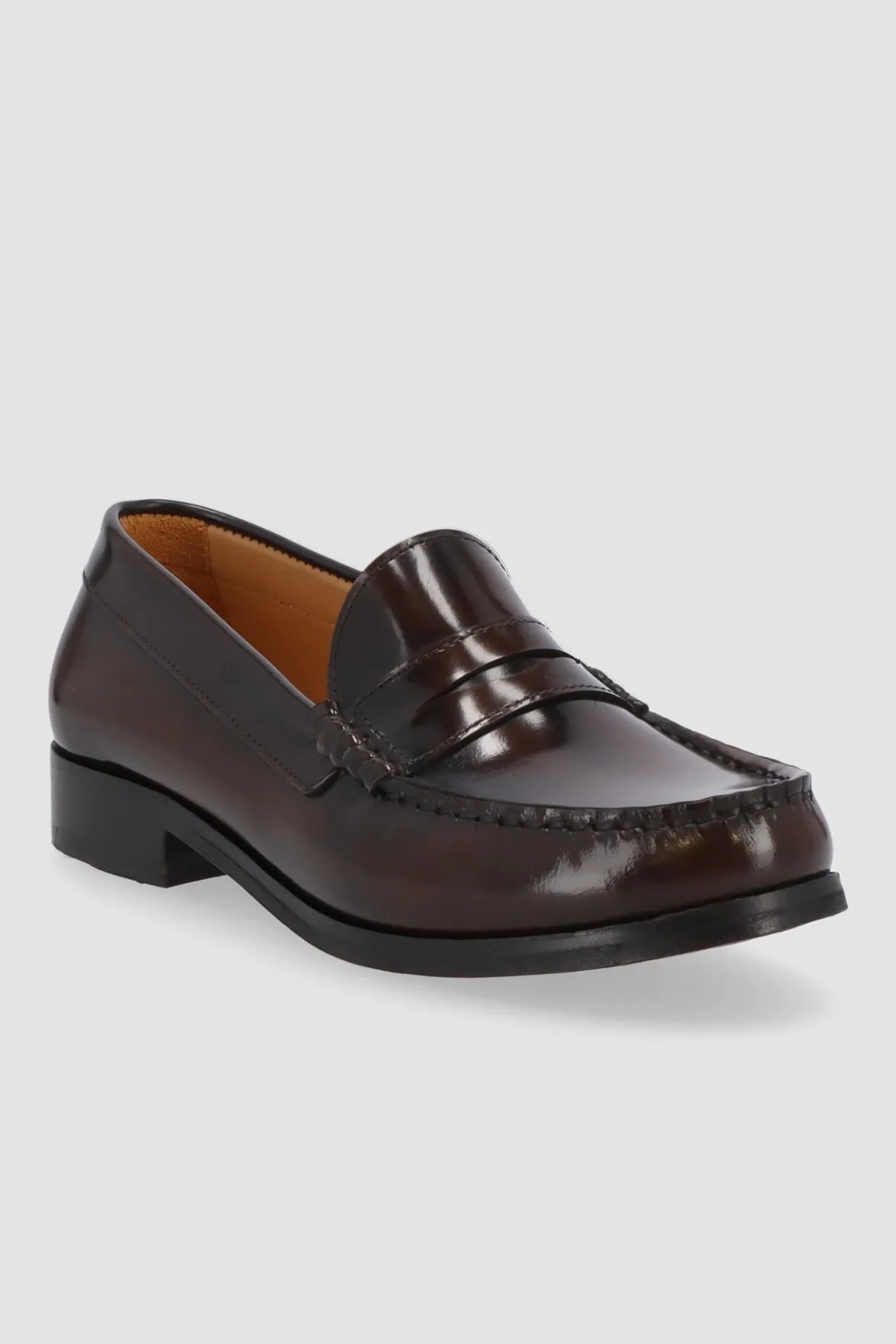 Shoes^Amour Vert Alohas Rivet Leather Loafers Brown