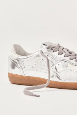 Shoes^Amour Vert Alohas Tb.490 Rife Leather Sneakers ShimmerSilver