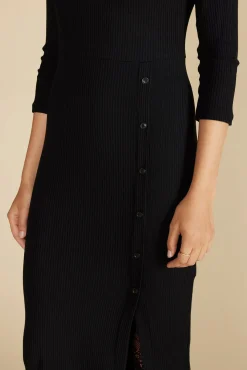 Dresses^Amour Vert Angeline Paris Rib Midi Dress Black