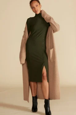 Dresses^Amour Vert Angeline Paris Rib Midi Dress OliveGreen