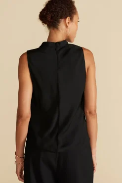 Tops^Amour Vert Ann Draped Tank Black