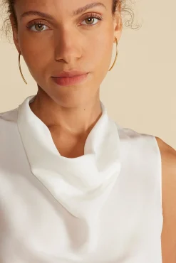 Tops^Amour Vert Ann Draped Tank Ivory