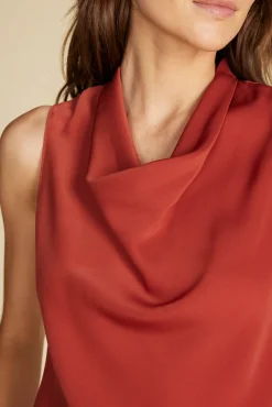 Tops^Amour Vert Ann Draped Tank Rust