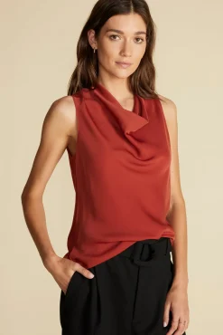 Tops^Amour Vert Ann Draped Tank Rust