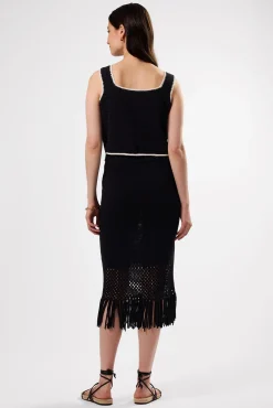 Tops|Clearance^Amour Vert Antibes Crochet Tank BlackIvory