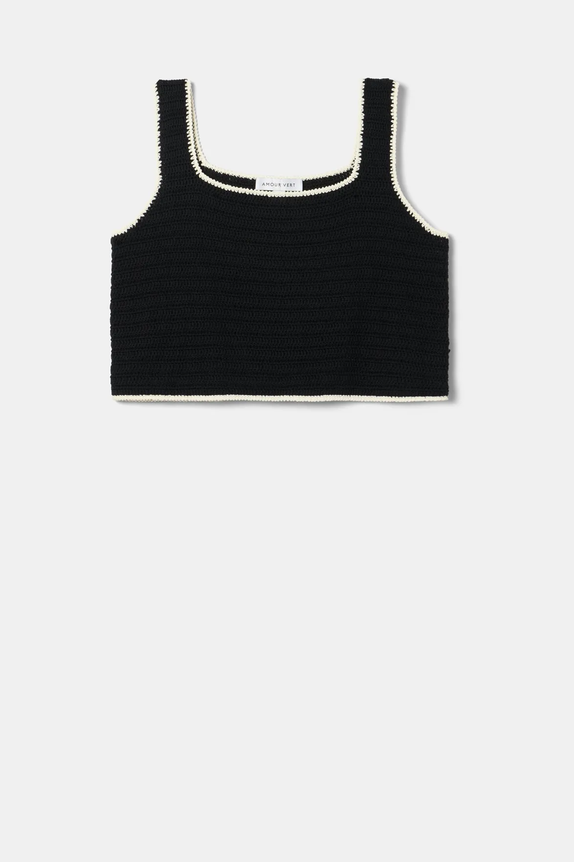 Tops|Clearance^Amour Vert Antibes Crochet Tank BlackIvory