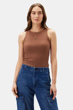 Tops|Clearance^Amour Vert Asmet Paris Rib Tank Cafe