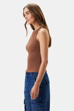 Tops|Clearance^Amour Vert Asmet Paris Rib Tank Cafe