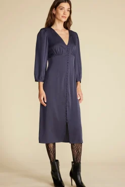 Dresses|Clearance^Amour Vert Aurelie Stretch Silk Bustier Dress NightSkyBlue