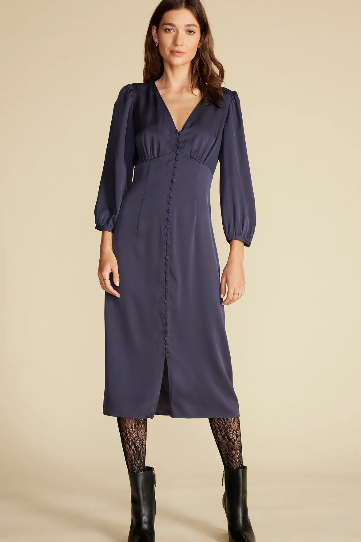 Dresses|Clearance^Amour Vert Aurelie Stretch Silk Bustier Dress NightSkyBlue