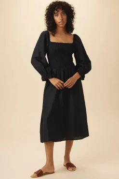 Dresses|Clearance^Amour Vert Averill Ramie Viscose Dress Black