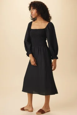 Dresses|Clearance^Amour Vert Averill Ramie Viscose Dress Black