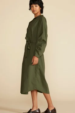 Dresses^Amour Vert Averi Organic Cotton Shirt Dress OliveGreen