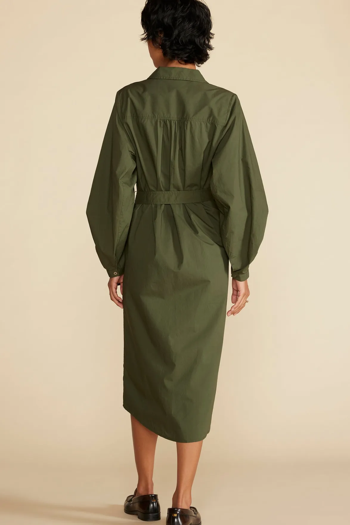 Dresses^Amour Vert Averi Organic Cotton Shirt Dress OliveGreen