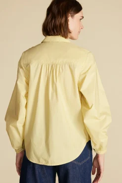 Blouses & Shirts|Tops^Amour Vert Averi Pleated Poplin Blouse AniseYellow