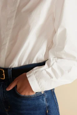 Blouses & Shirts|Tops^Amour Vert Averi Pleated Poplin Blouse White