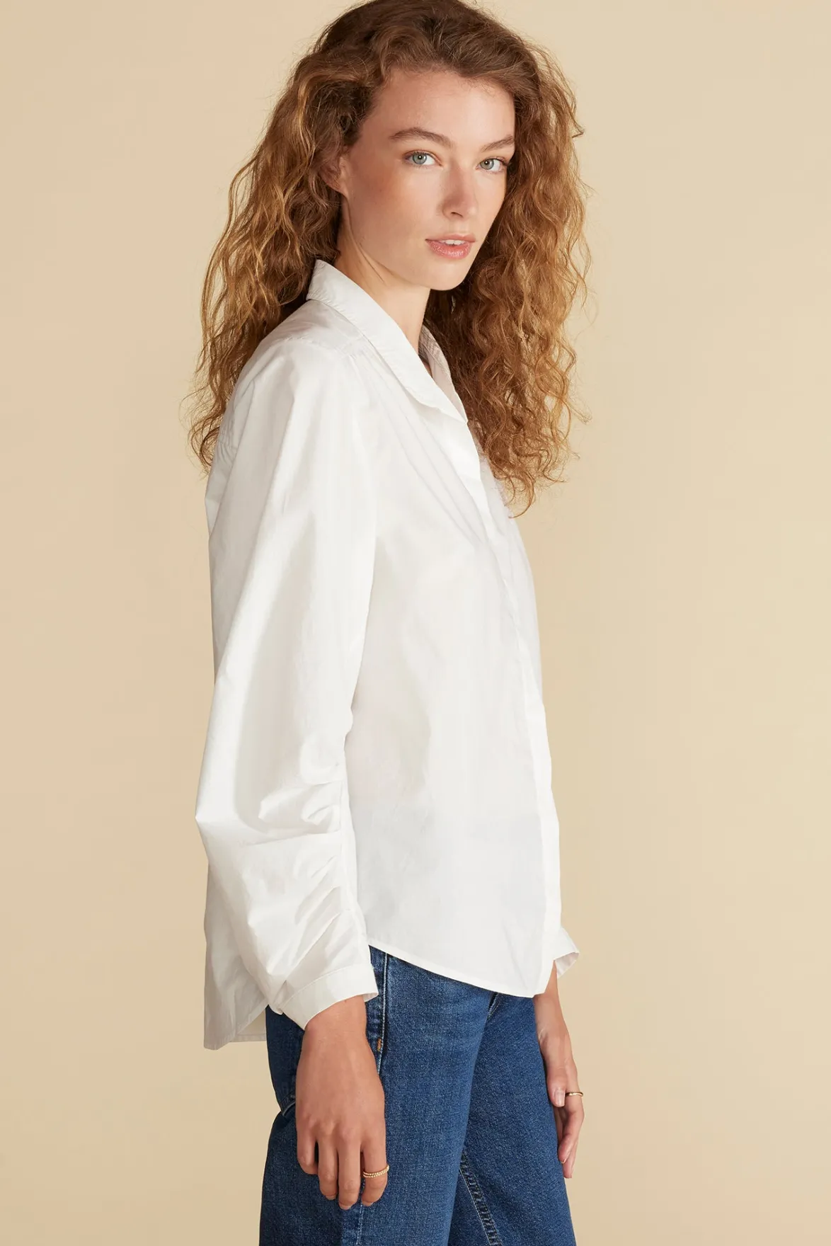 Blouses & Shirts|Tops^Amour Vert Averi Pleated Poplin Blouse White