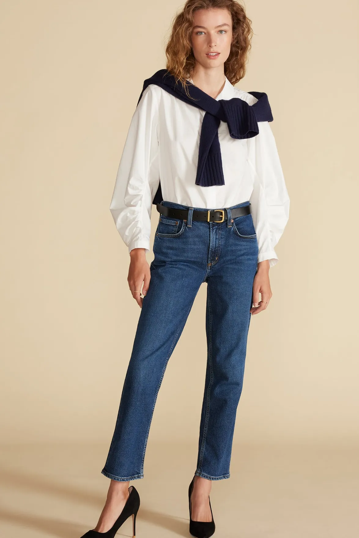 Blouses & Shirts|Tops^Amour Vert Averi Pleated Poplin Blouse White