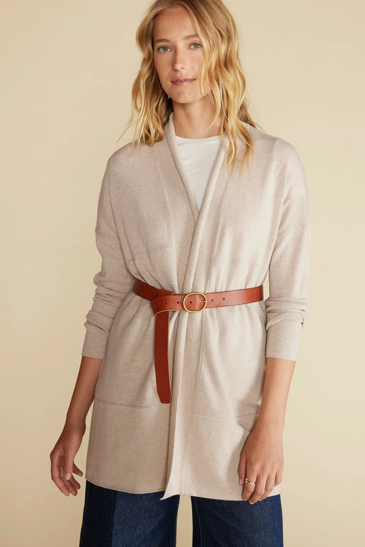 Sweaters & Cardigans|Clearance^Amour Vert Bailey Wool Sweater Coat OatmealBeige