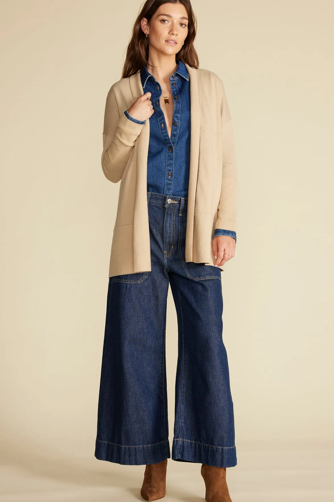 Sweaters & Cardigans|Clearance^Amour Vert Bailey Wool Sweater Coat Camel