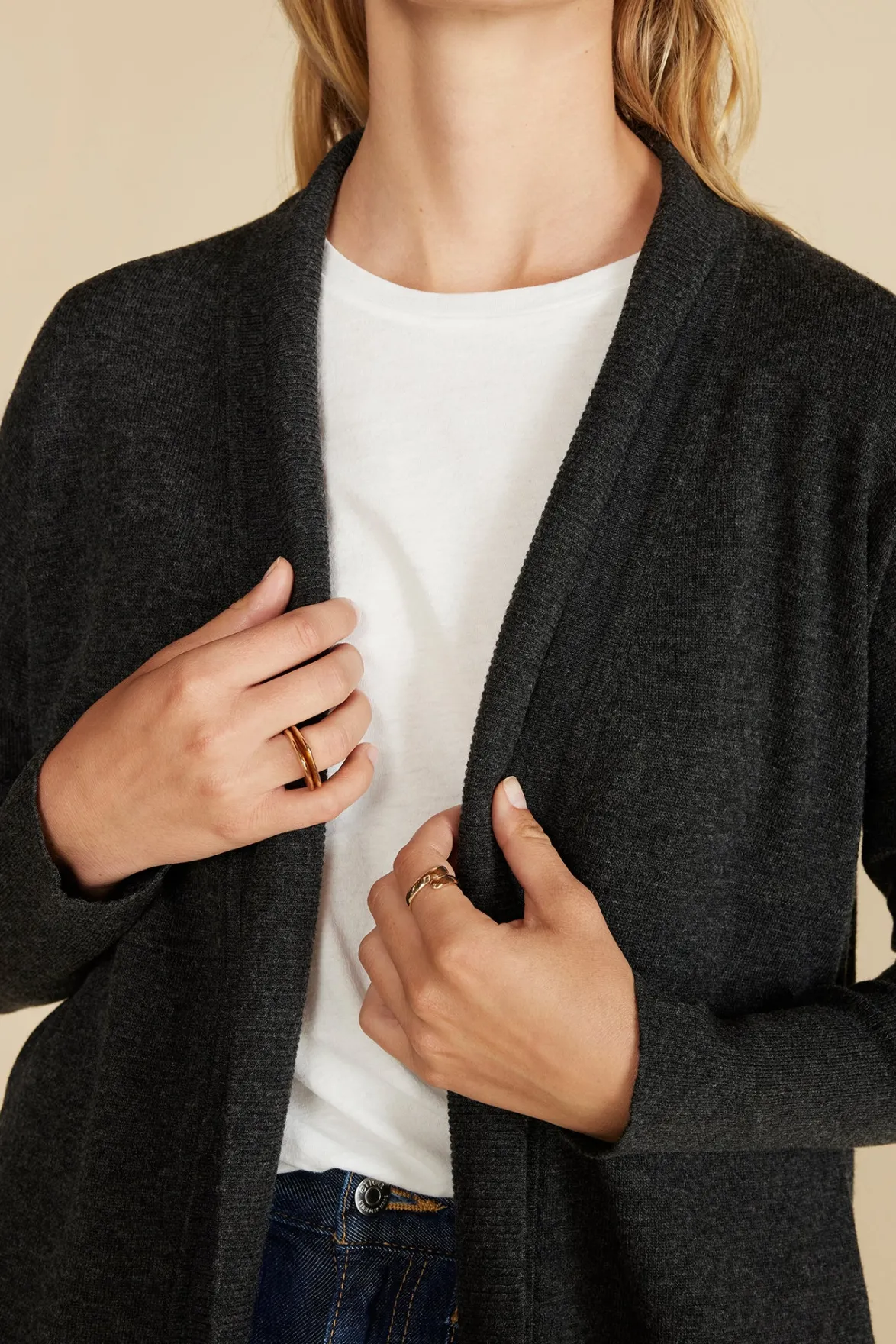 Sweaters & Cardigans|Clearance^Amour Vert Bailey Wool Sweater Coat CharcoalGrey