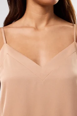 Tops|Clearance^Amour Vert Barlow Stretch Silk Tank Biscotti